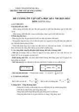 Đề cương ôn tập Giữa kì 1 KHTN 8 năm 2023–2024 trường THCS Lê Quang Cường (Bà Rịa Vũng Tàu)
